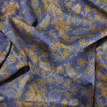 Luxury Printed Cotton Lawn - Marylebone - Blue & Gold