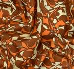 Luxury Printed Cotton Lawn - Simba - Brown & Orange