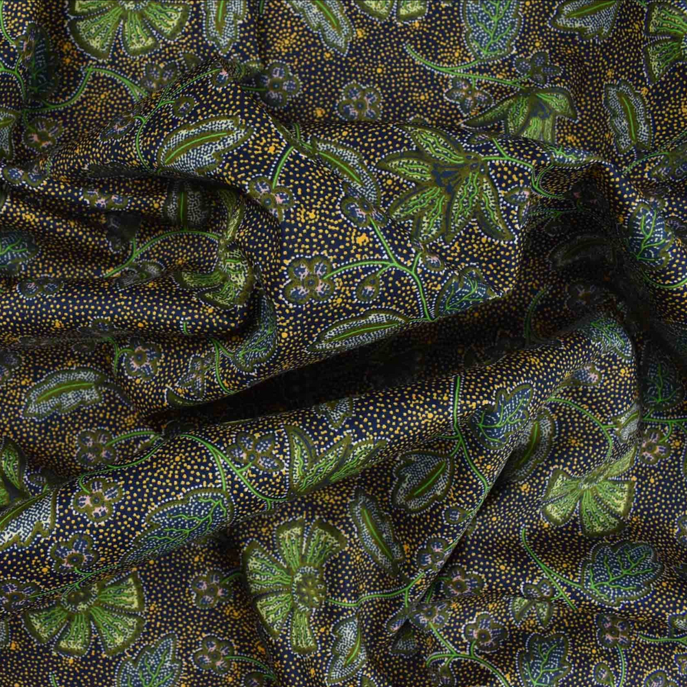 Luxury Printed Cotton Lawn - Marylebone - Green