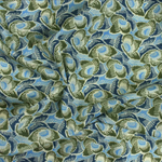 Luxury Printed Cotton Lawn - Rush - Blue & Green