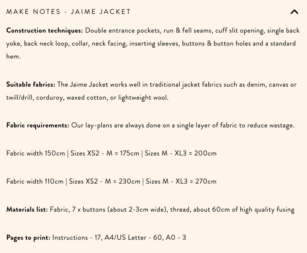 Modern Sewing Company - Jaime Jacket - PDF Pattern