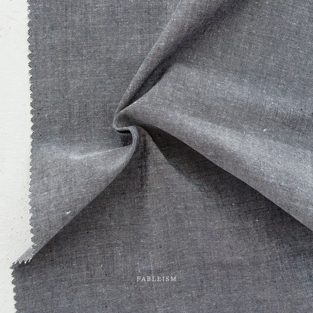 Everyday Chambray- Indian Cotton- Obsidian