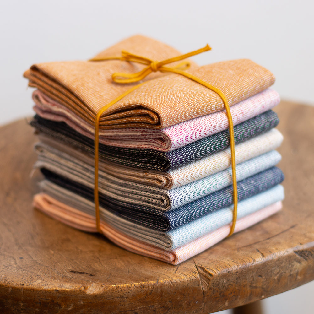 Essex Linen Mix Homespun - Fat Quarter Bundle x 8