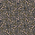 Cotton Poplin Print - Favourite Flowers by Ruby Star - Ditsy Garden - Soft Black