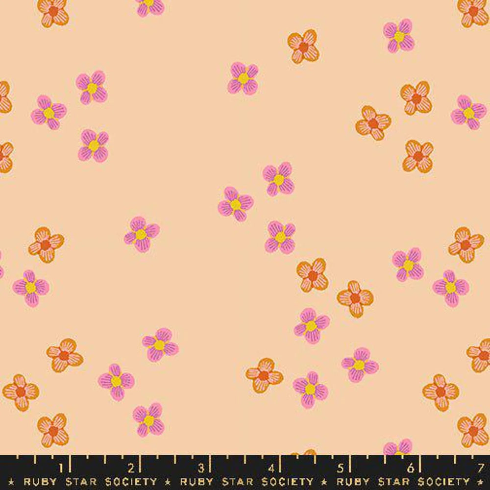 Cotton Poplin Print - Favourite Flowers by Ruby Star - Blossom - Créme Brulee