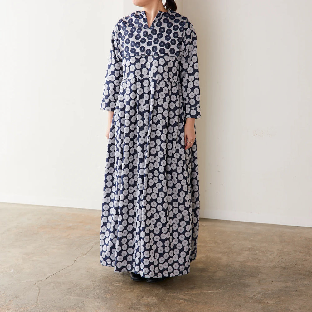 Japanese Cotton Jacquard - Navy Spots