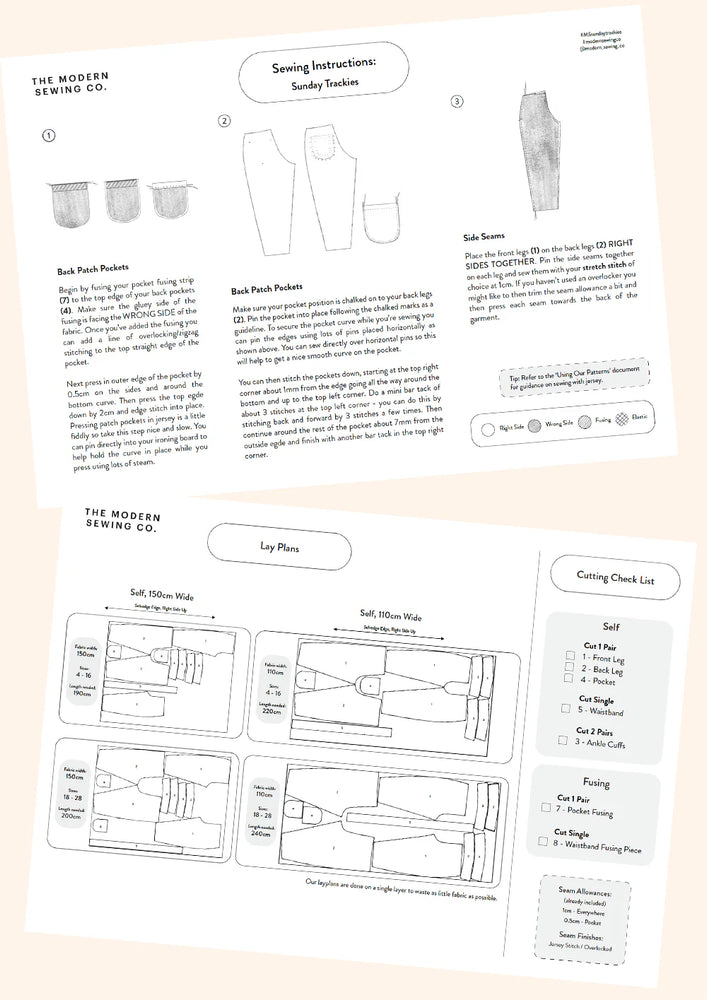 Modern Sewing Company - Sunday Trackies - PDF Pattern