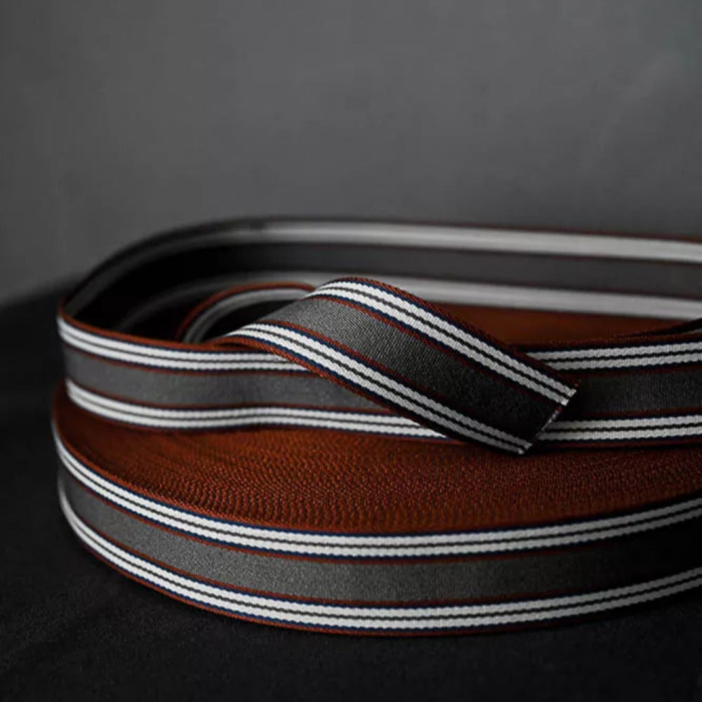 Stripe Strap Webbing 40mm - Trinian Grey