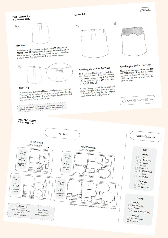 Modern Sewing Company - Unisex Shirt - PDF Pattern