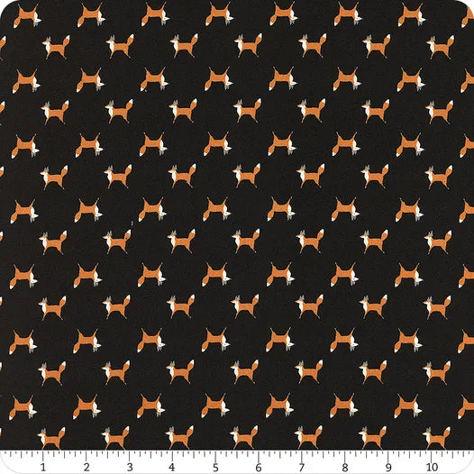 Printed Cotton Poplin - Gingiber - Woodland Wonder - Fox Trot - Midnight