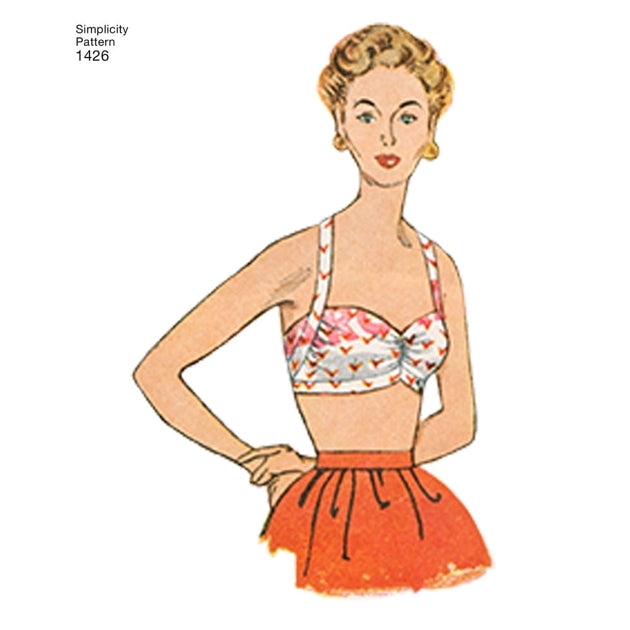 Simplicity Women's Sewing Pattern 1426 - Vintage 1950s Bra Tops