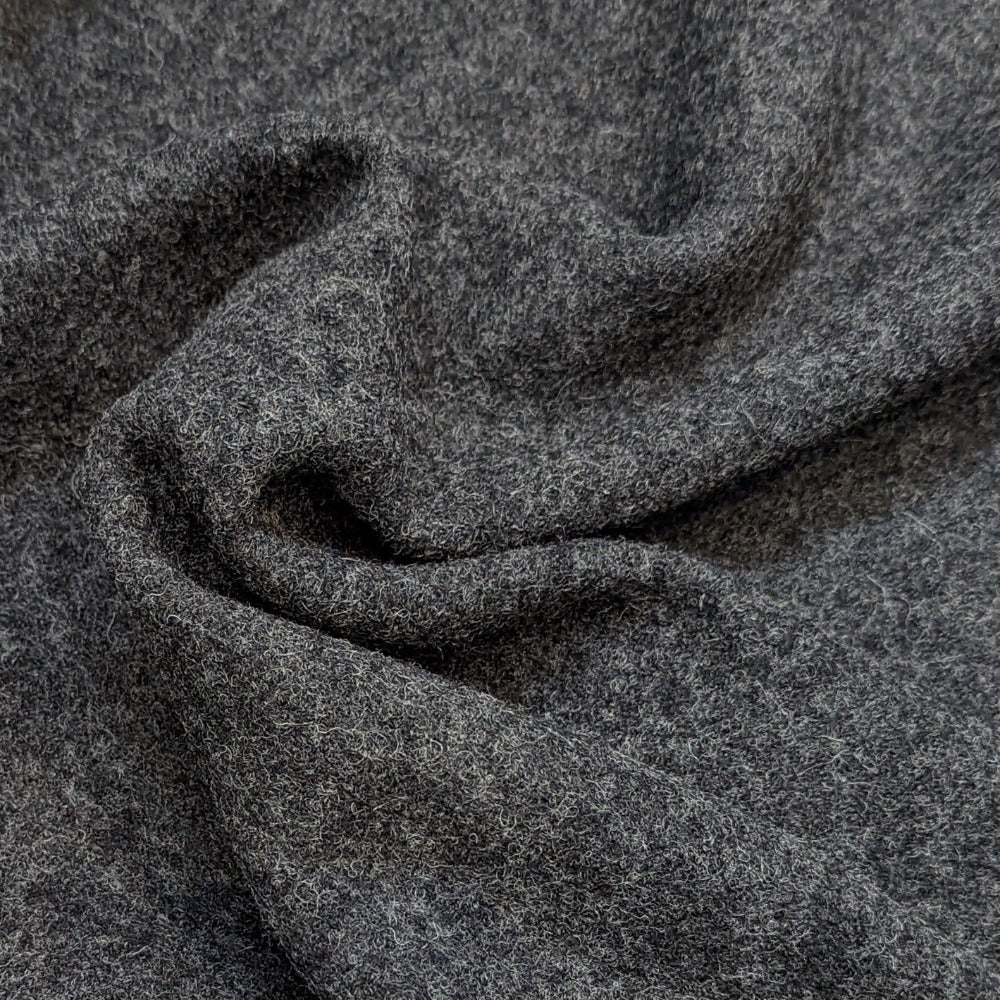 Boiled Wool - Dark Grey, Plain Fabrics
