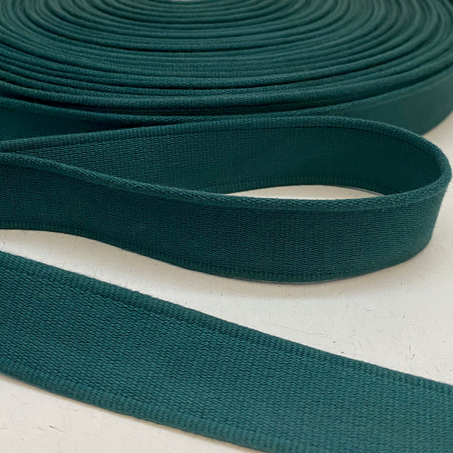 Cotton Strap Webbing 28mm Jasper Teal