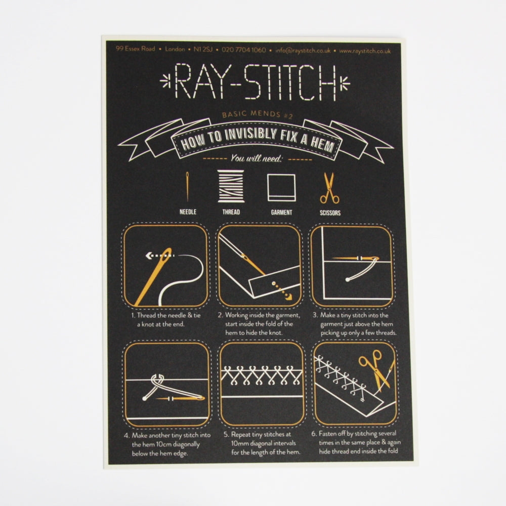 Ray Stitch Postcard - How to Hem