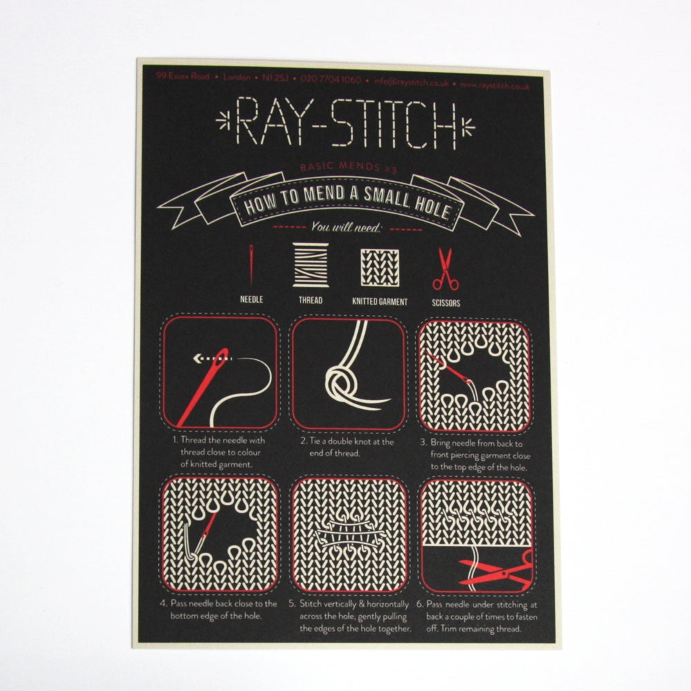 Ray Stitch Postcard - How to Mend a Small Hole